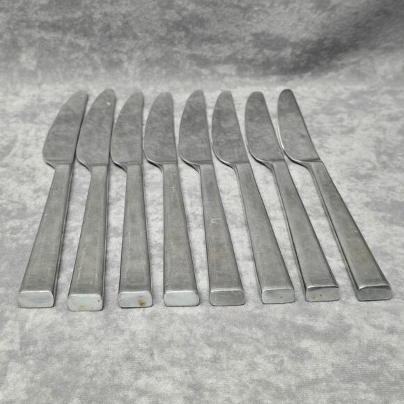 Dansk 18/10 Meridian Stainless Dinner Knifes Glossy Flat Tip Flatware Silverware - Picture 2 of 9